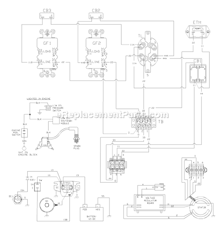 Page F Diagram and Parts List for 030254-0  Briggs and Stratton Generator